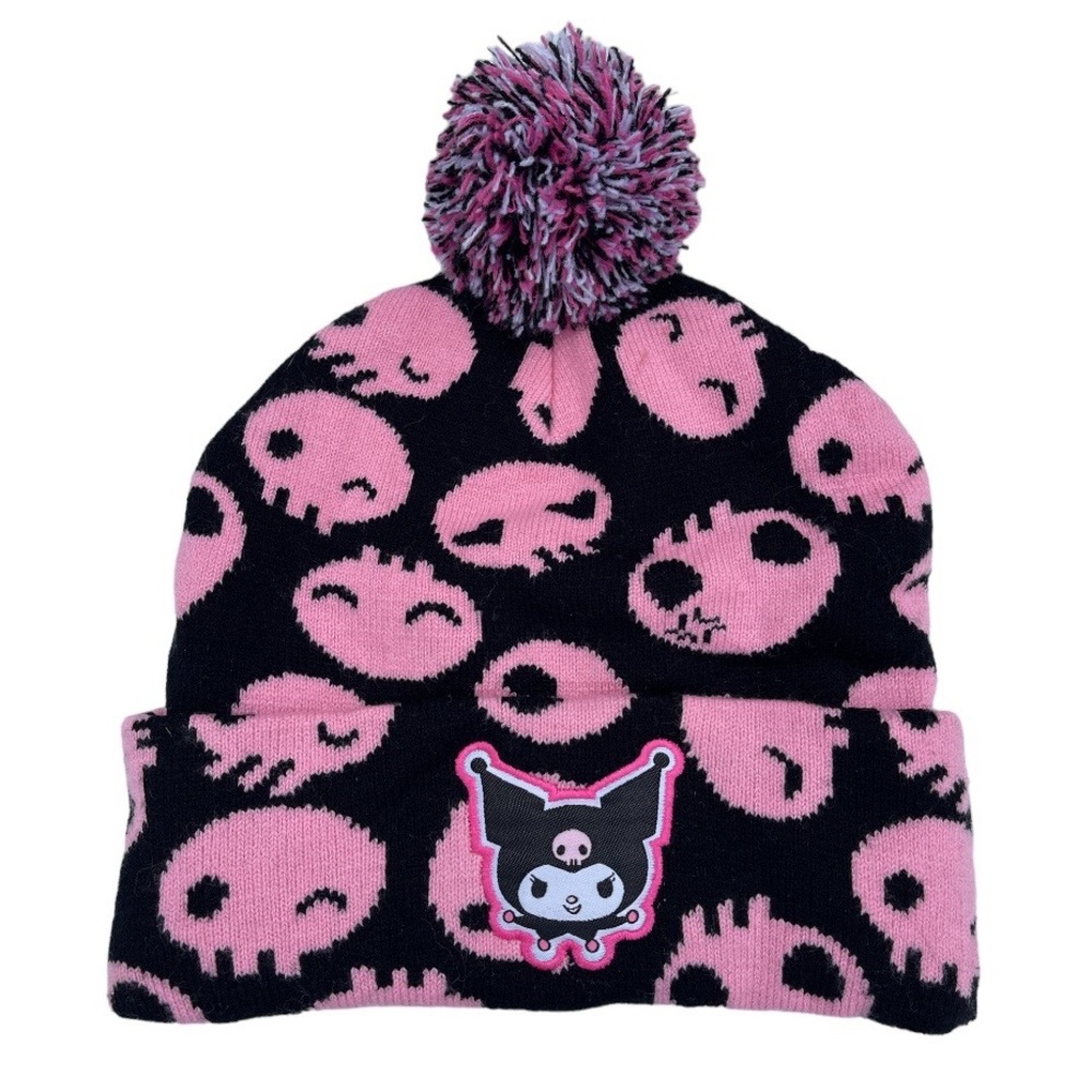 Sanrio Kuromi Skull Pom Beanie Tuque Hat